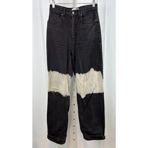 WAVE Size M Denim Seoul Tie Dye Jeans Zip Fly Black Gray White